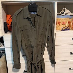 Polo by Ralph Lauren Khaki Midi Shirt Dress